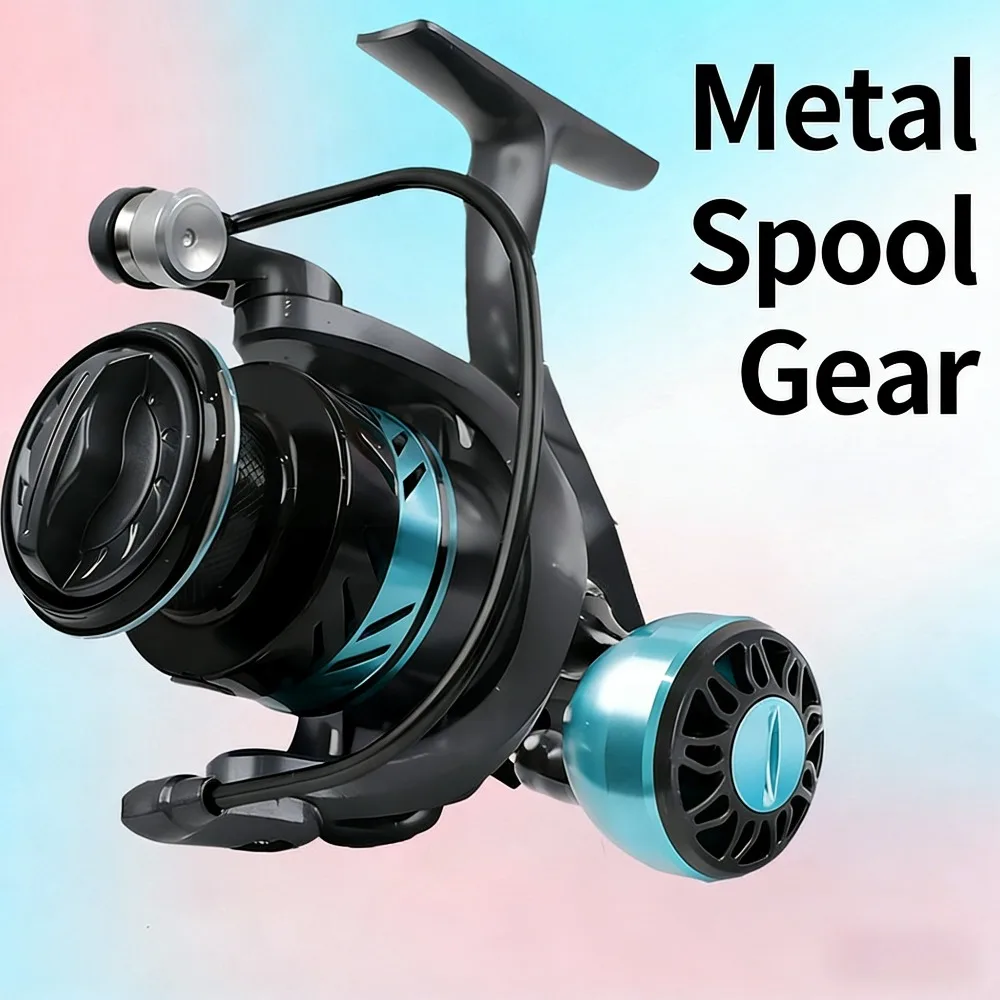 淡水、海水釣り、ルアーフィッシング、キャンプ、ハイキング用の金属スプール付きオールメタルスピニングリール