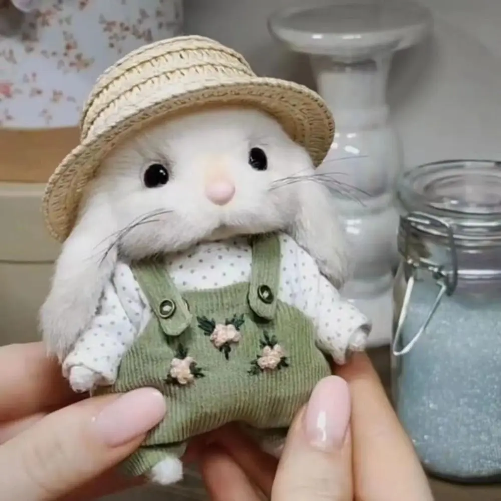 

Плюшевый садовый кролик, плюшевые игрушки, подвески ручной работы, садовница, маленькая кукла-кролик, одежда и шапки, плюшевая кукла-кролик 14 см