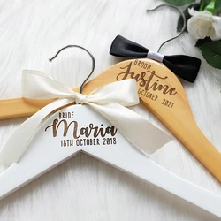 Personalized Wedding Hanger,Custom Wedding Dress Hanger,Bridal Hanger,Bride and Groom Engraved Wooden Hanger, Bridal Shower Gift