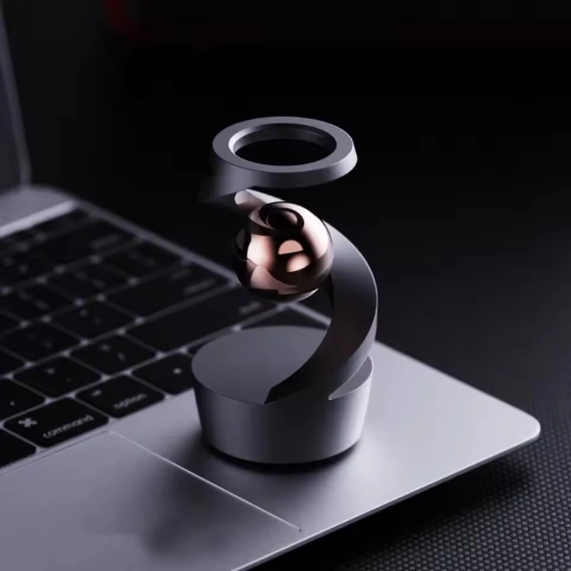 

Desktop Rotating Gyroscope Finger Fidget Spinner Toy All Aluminum Alloy Spinning Gyro Silver Metallic Accents For Adults Gift