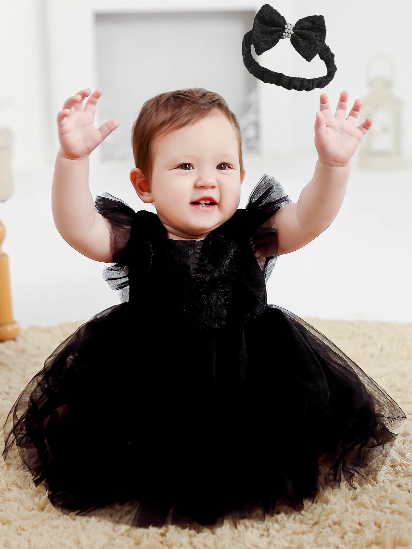 Hot Selling Baby Girl Cute Dress Suitable For Parties Holidays And Festivals One Year Old Baby Dress With Headband