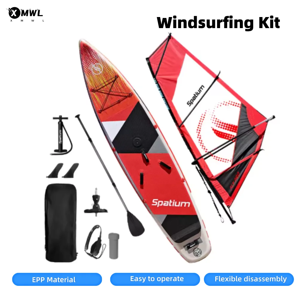 

2-in-1 Windsurf Sail with Sup Board Windsurfing for Smooth Sailing and Paddleboarding Inflatable Surfboard Sailing Kit