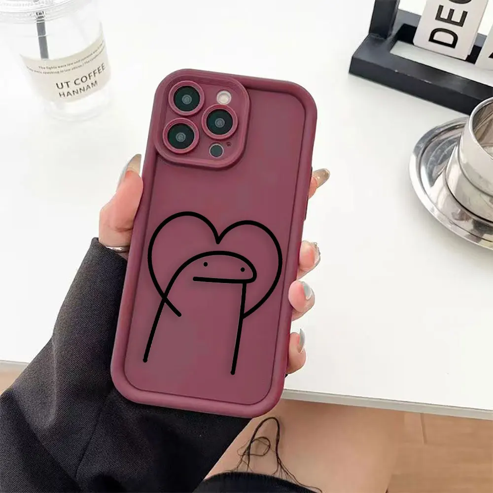 Artistic Lines Cartoon Man Luxtury Phone Case For iPhone Apple 15 14 12 13 11 Pro 8 7 SE Plus X XR XS Max Case Funda Capa Shell