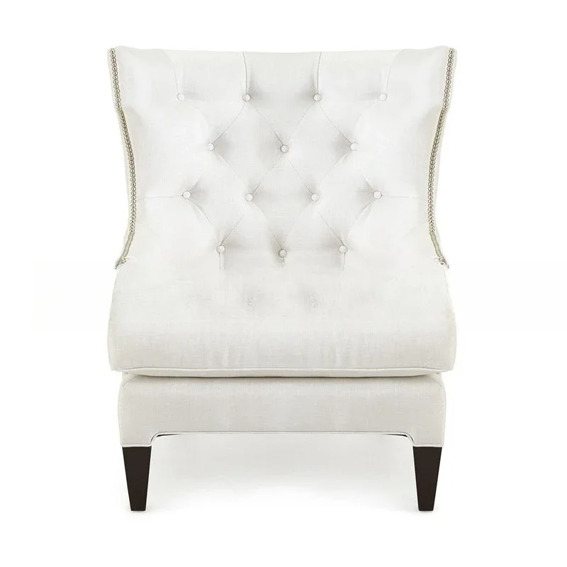 American fabric single sofa furniture living room soft bag pull button sofa chair hotel cafe leisure sofa
