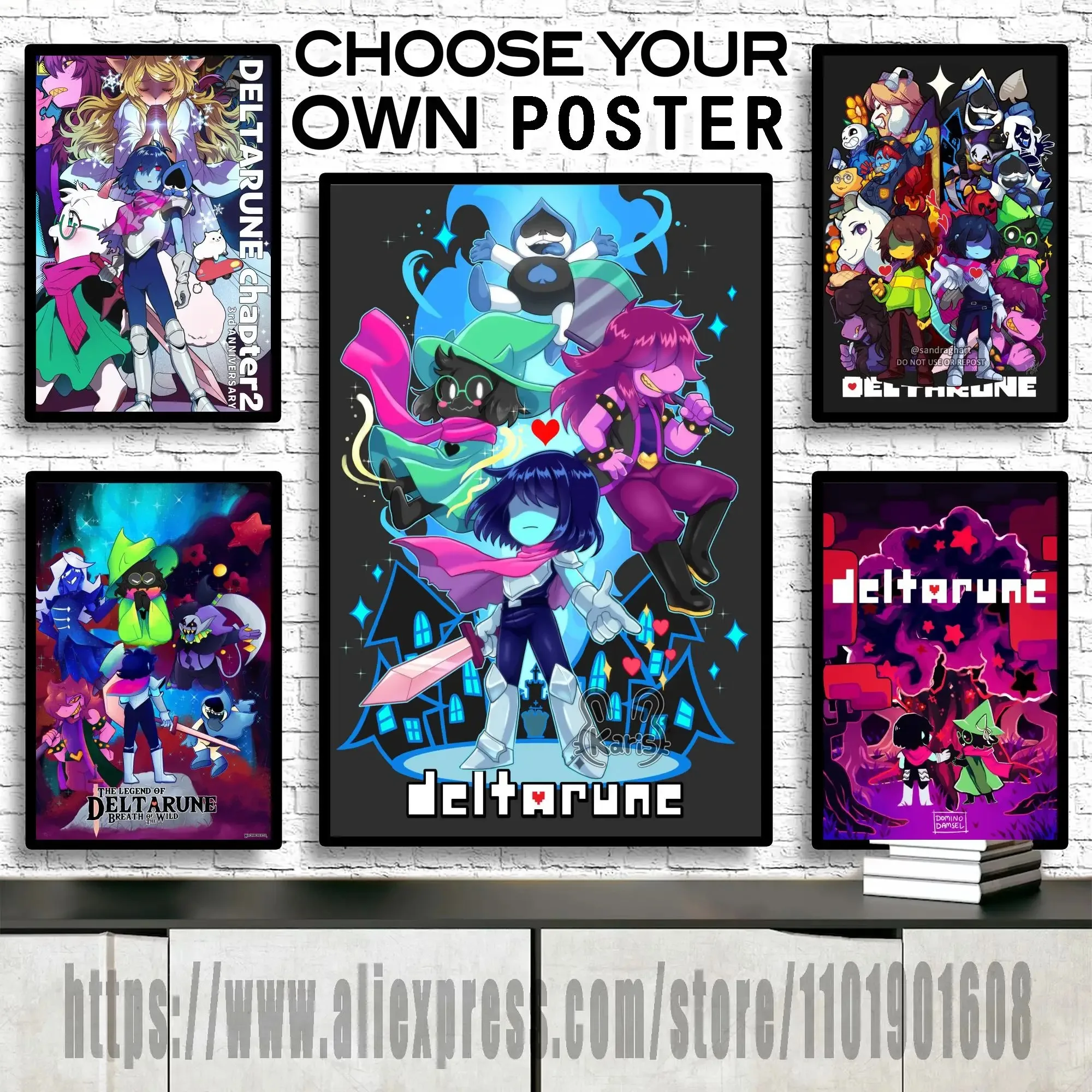 Classic Deltarune Video Game Canvas Art  and Wall Art Poster Picture Print Modern Family bedroom Decor Posters