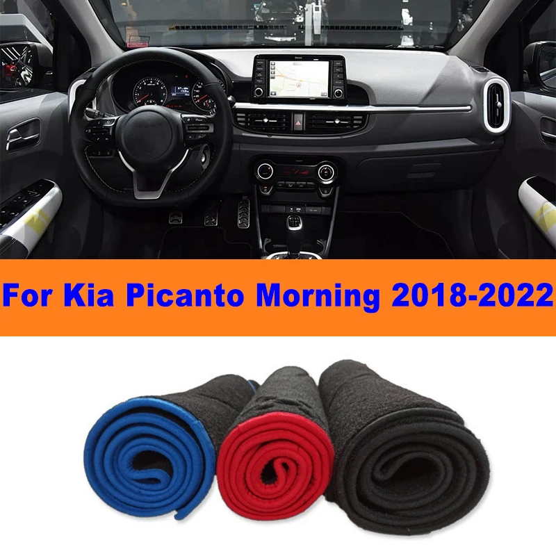 Anti-Glare Dashboard Cover Dash Mat Non-Slip Sun Shade Pad Interior Protector For Kia Picanto Morning 2018-2022 Car Accessory