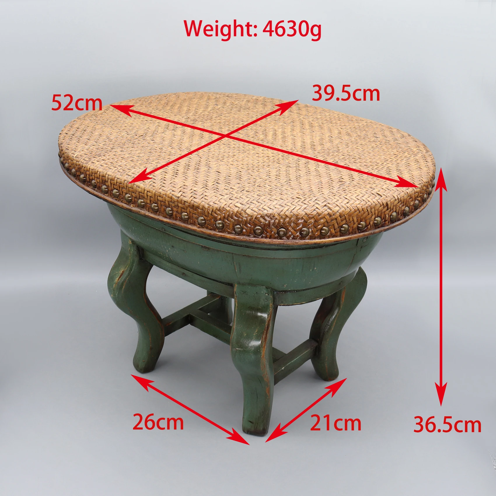 Oval Side Table Made from Old Foot Bath, Small Coffee Table