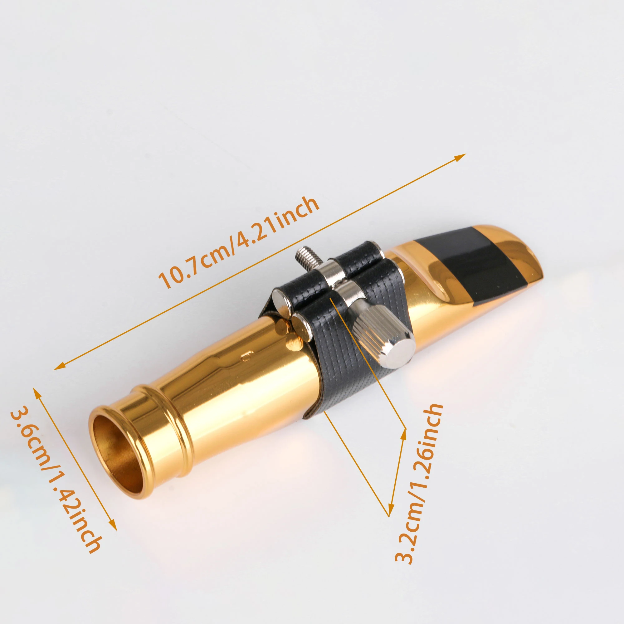 

Профессиональный позолоченный мундштук для тенор-саксофона YIBUY 6 # с кожаной кепкой из ПУ-кожи