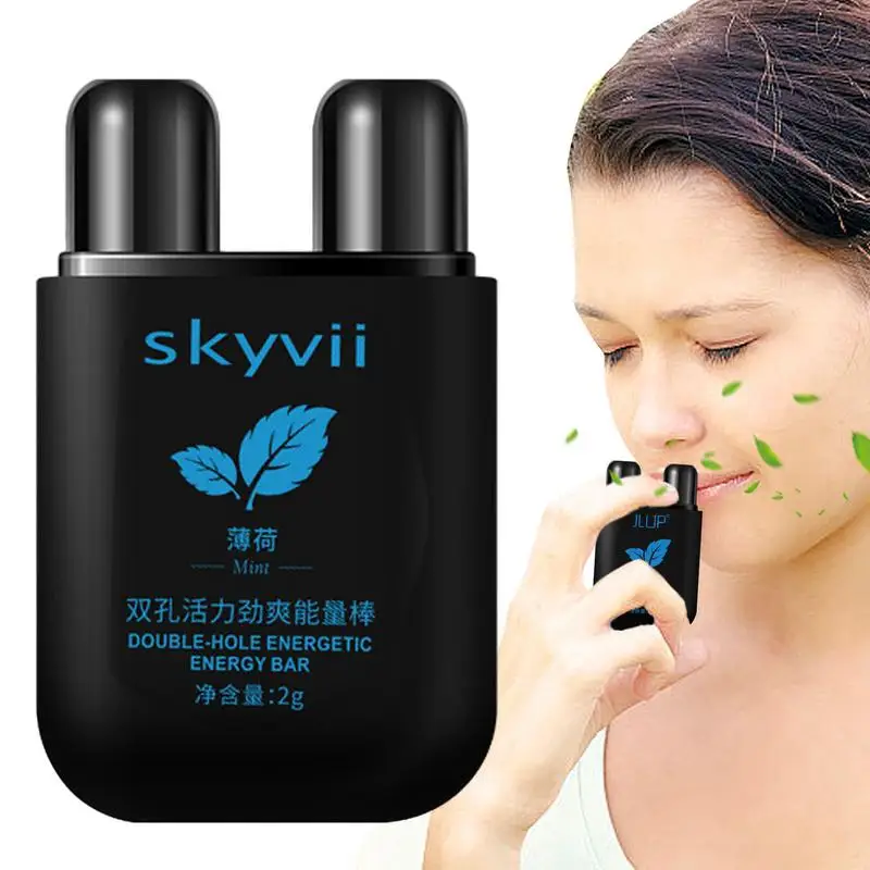 Nasal Inhaler Stick Bar With Refreshing Sensation Double-Hole Energizing Aromatherapy Nasal Stick For Refreshing