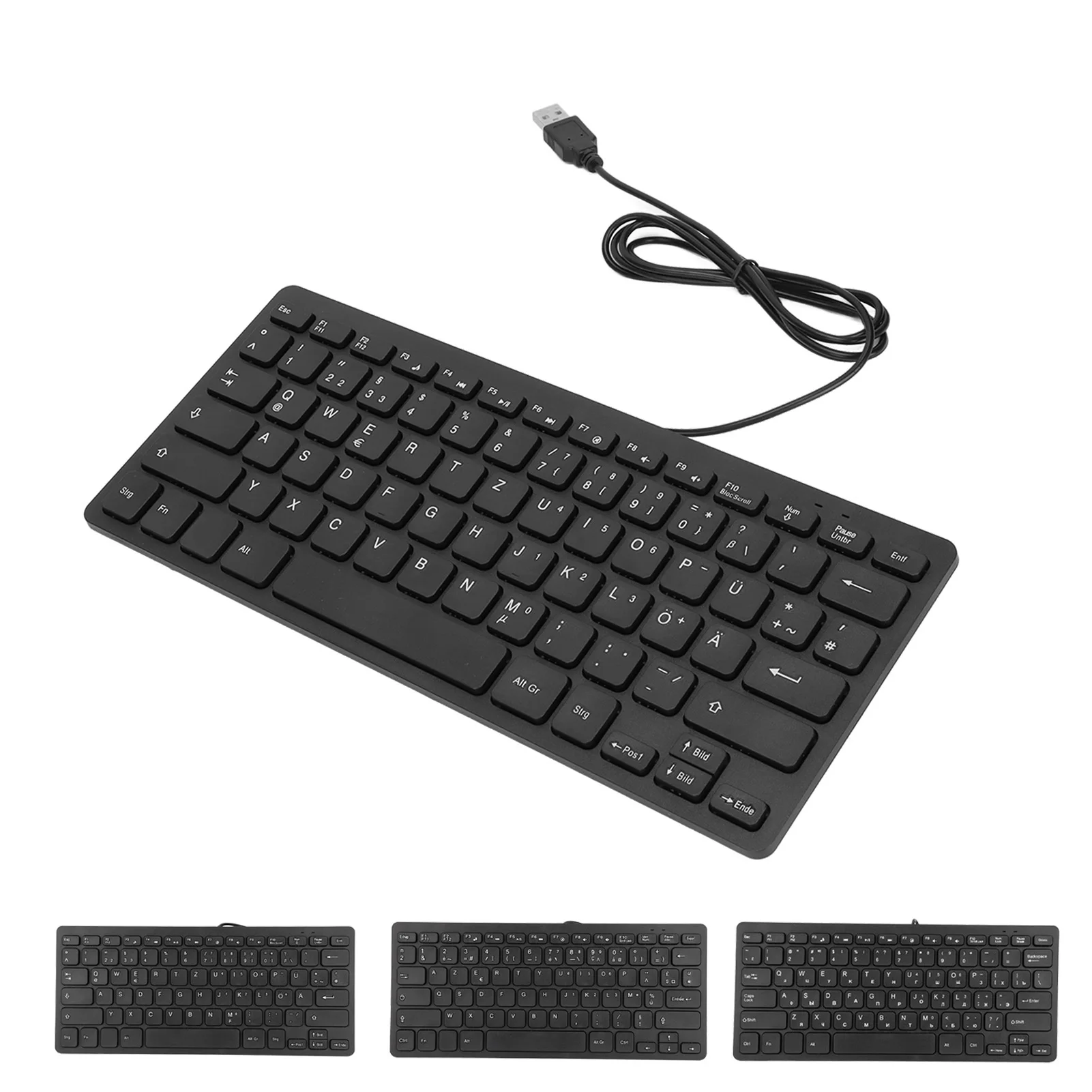 USB Keyboard Mute  Thin Wired Keyboard Touch Comfort Mini USB Interface  Plug and Play for Laptop for Desktop