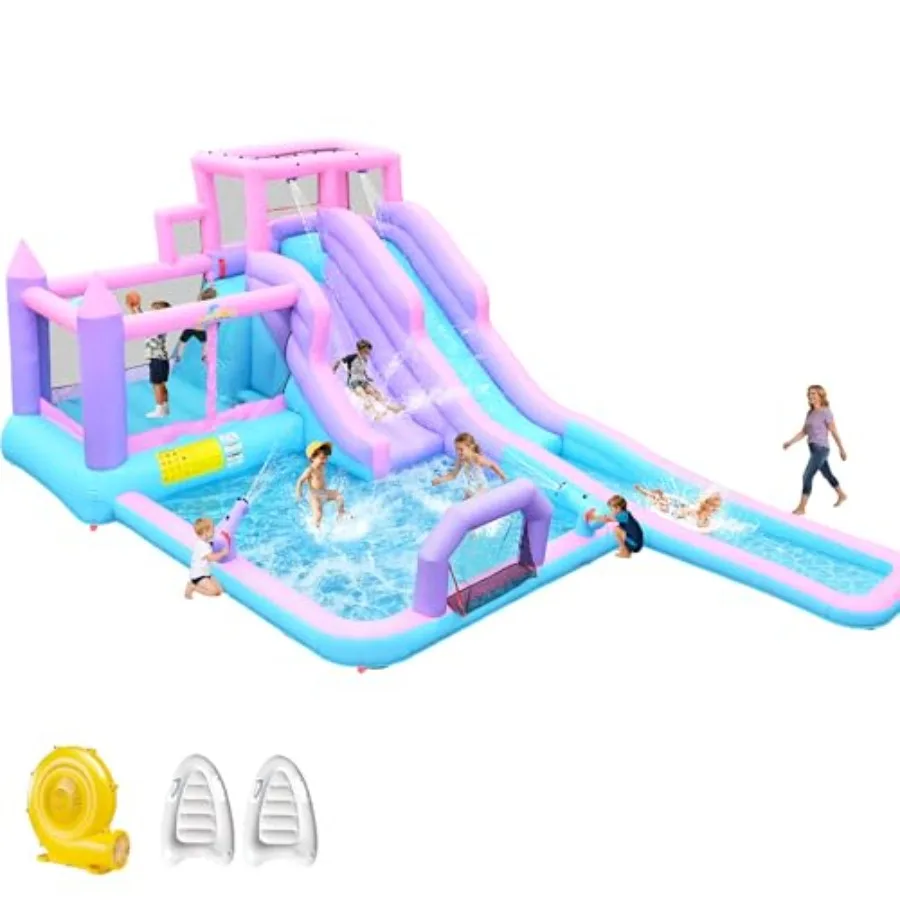 

8 in1 20Ftx12Ft Inflatable Water Slide with 17.9ft Long Slide Backyard Bounce House for,Water Slides Park with 2 Inflatable Bod