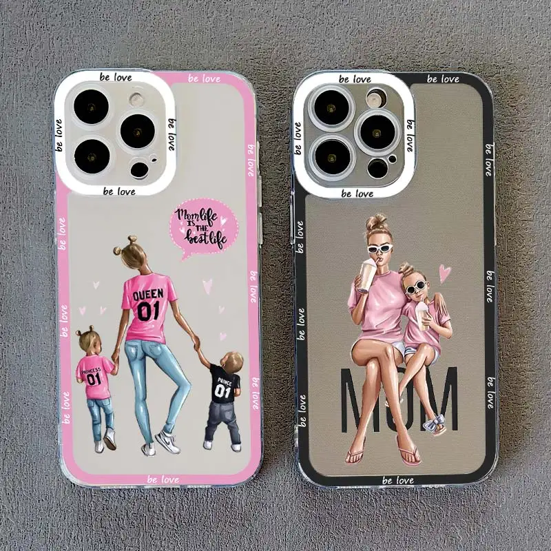 Family Mama Of Girl Mom Angel Eye Clear Phone Case For iPhone 13 12 11 Pro Max 15 14 Pro Max Plus XR XS X 7 8 Plus SE 2020 Cover image 6