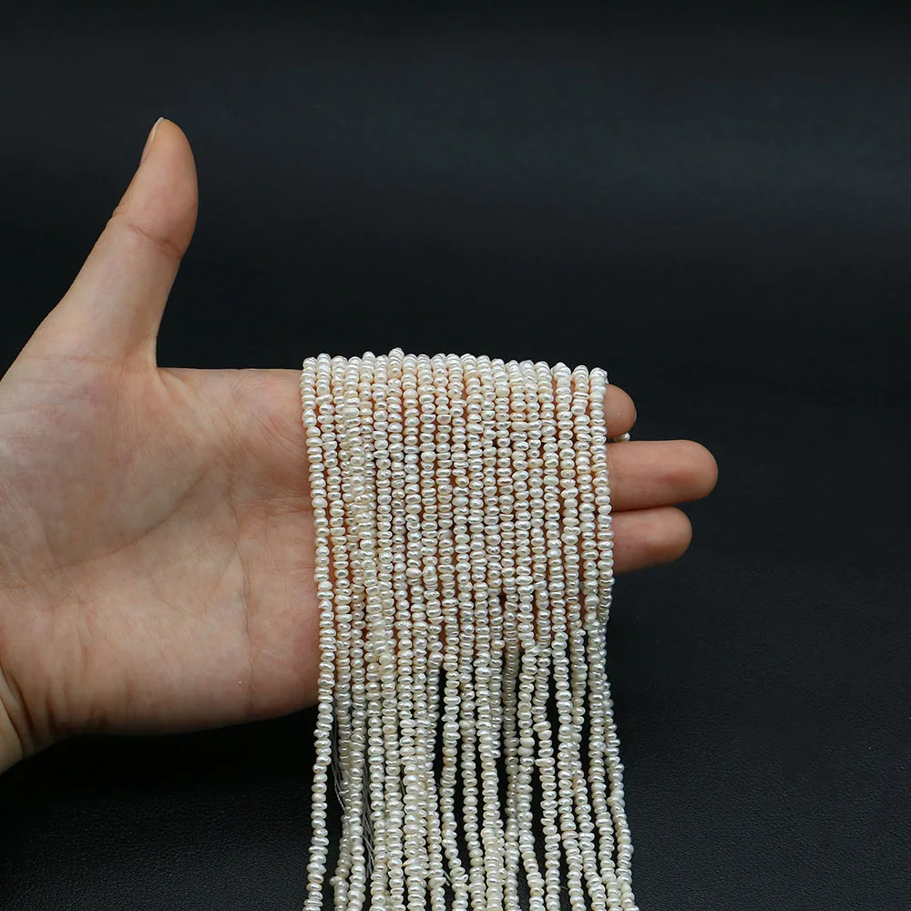 

Pearl Beads 1strand Irregular Shaped 3-4mm Flat Natural Freshwater Pear Loose Bead for Handmade Fashion Necklace Bracelet