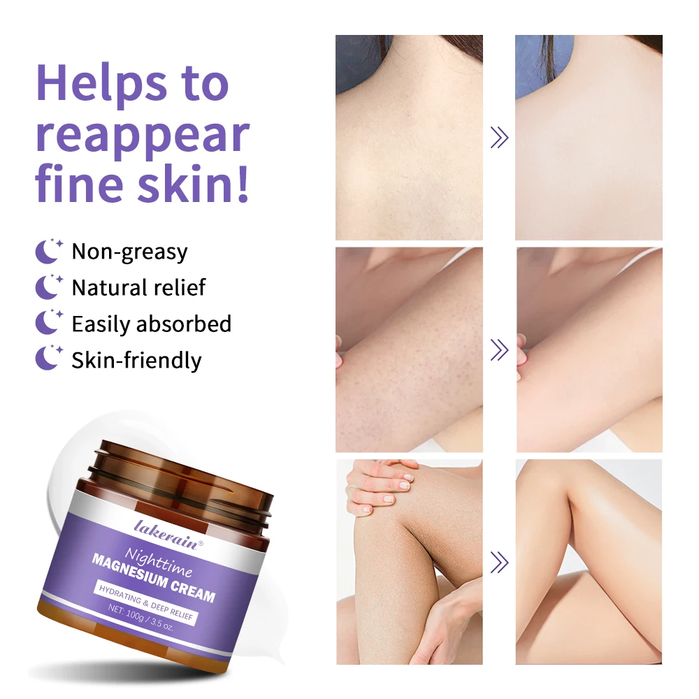 غسول المغنيسيوم الليلي كريم المغنيسيوم الخزامى الساقين الأسلحة العناية بالصدر المعونة الطبيعية للنوم العميق مرطب بعد إصلاح الشمس #6