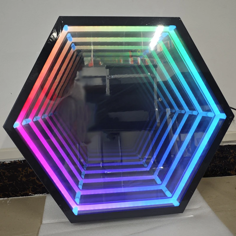 Hexagonal Hotel LED Mirror Abyss Mirror 3D Bar Party