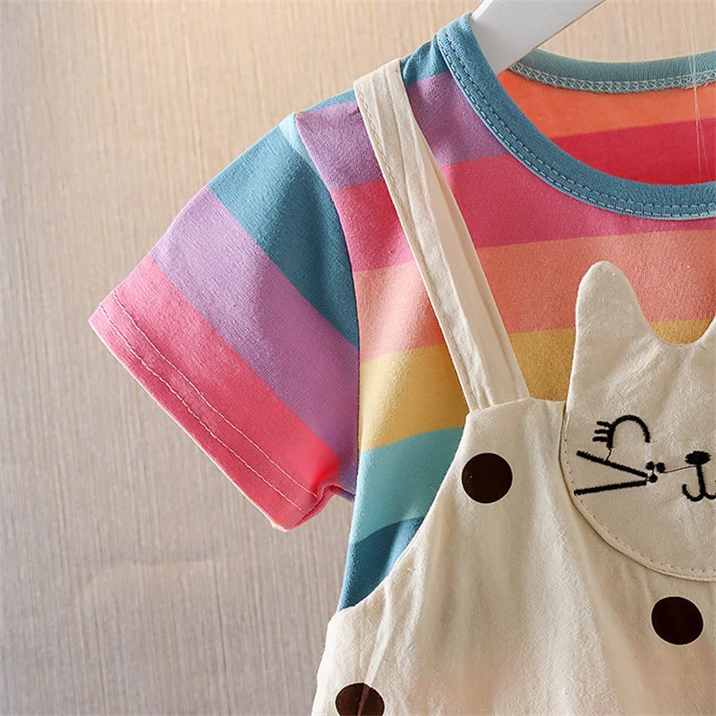 Summer Toddler Girl Dress Cartoon Cat Casual Baby Girl Clothes Princess Costume Birthday Party Dress Children Clothing A861