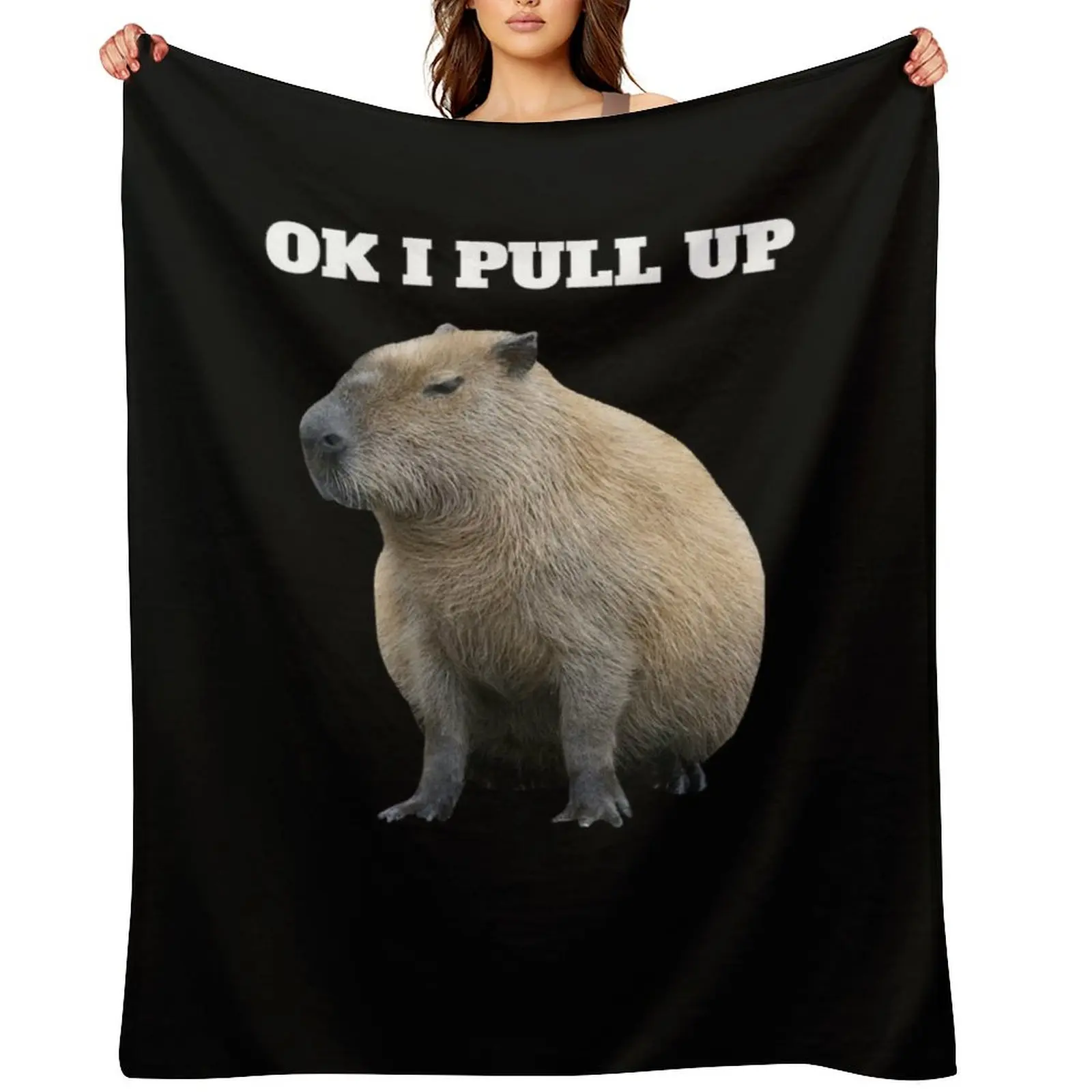 

Ok I Pull Up Capybara Throw Blanket Decorative Throw Baby Sofas Furrys Blankets