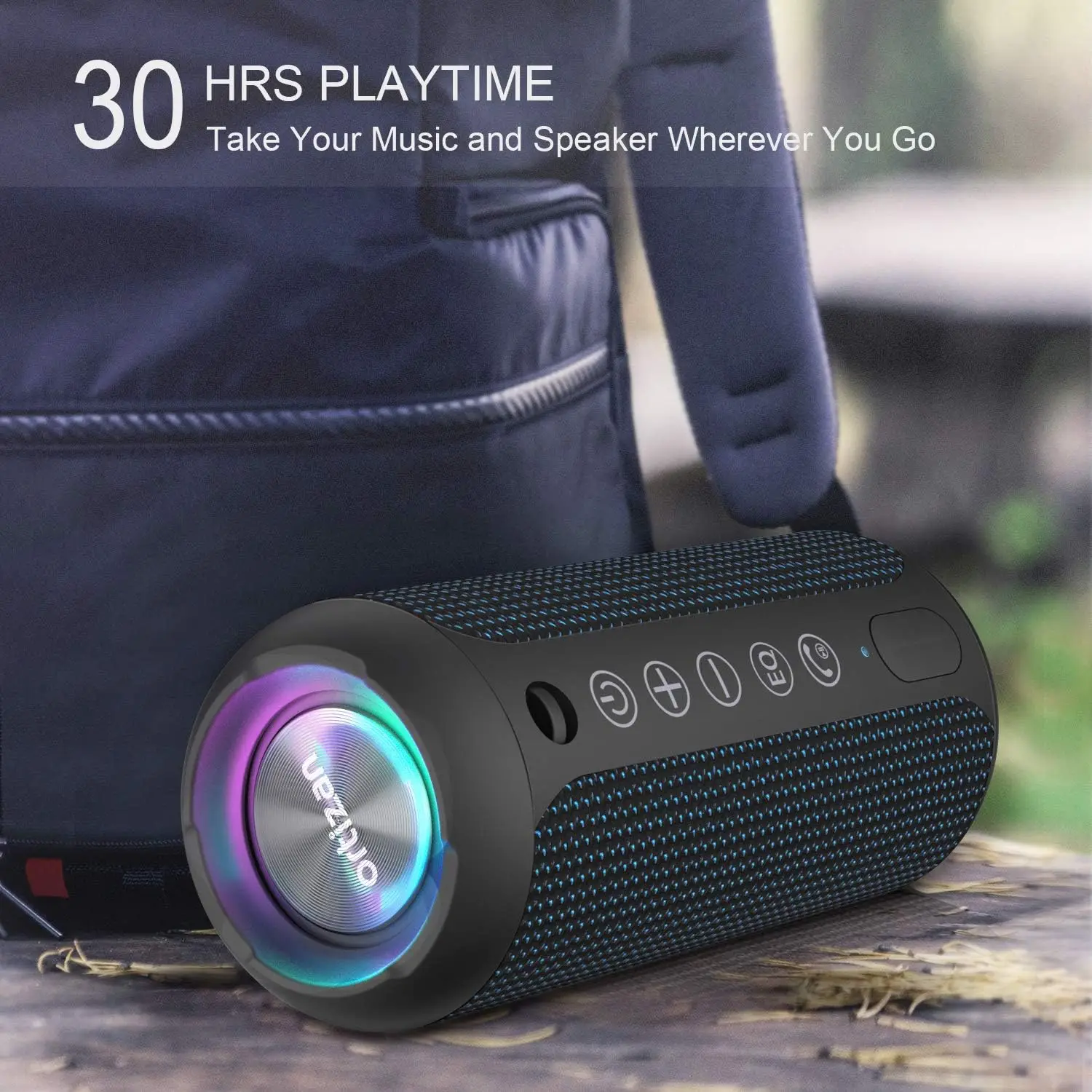 Ortizan X10B Portable Bluetooth Speakers IPX7 Waterproof Powerful Sound Box Bass Boost BT5.3 RGB Dual Pairing TWS Connectivity