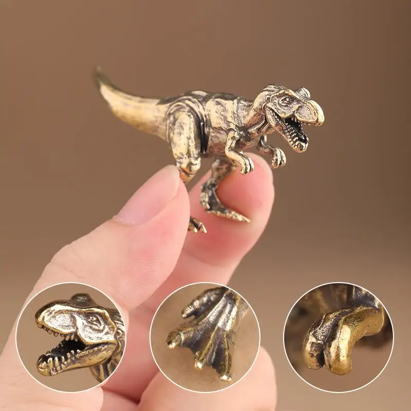 Small Ornament Animal Statue Simulated Tyrannosaurus Rex Figurines Handcrafts Gifts Jurassic Tyrannosaurus Dinosaur Solid Brass