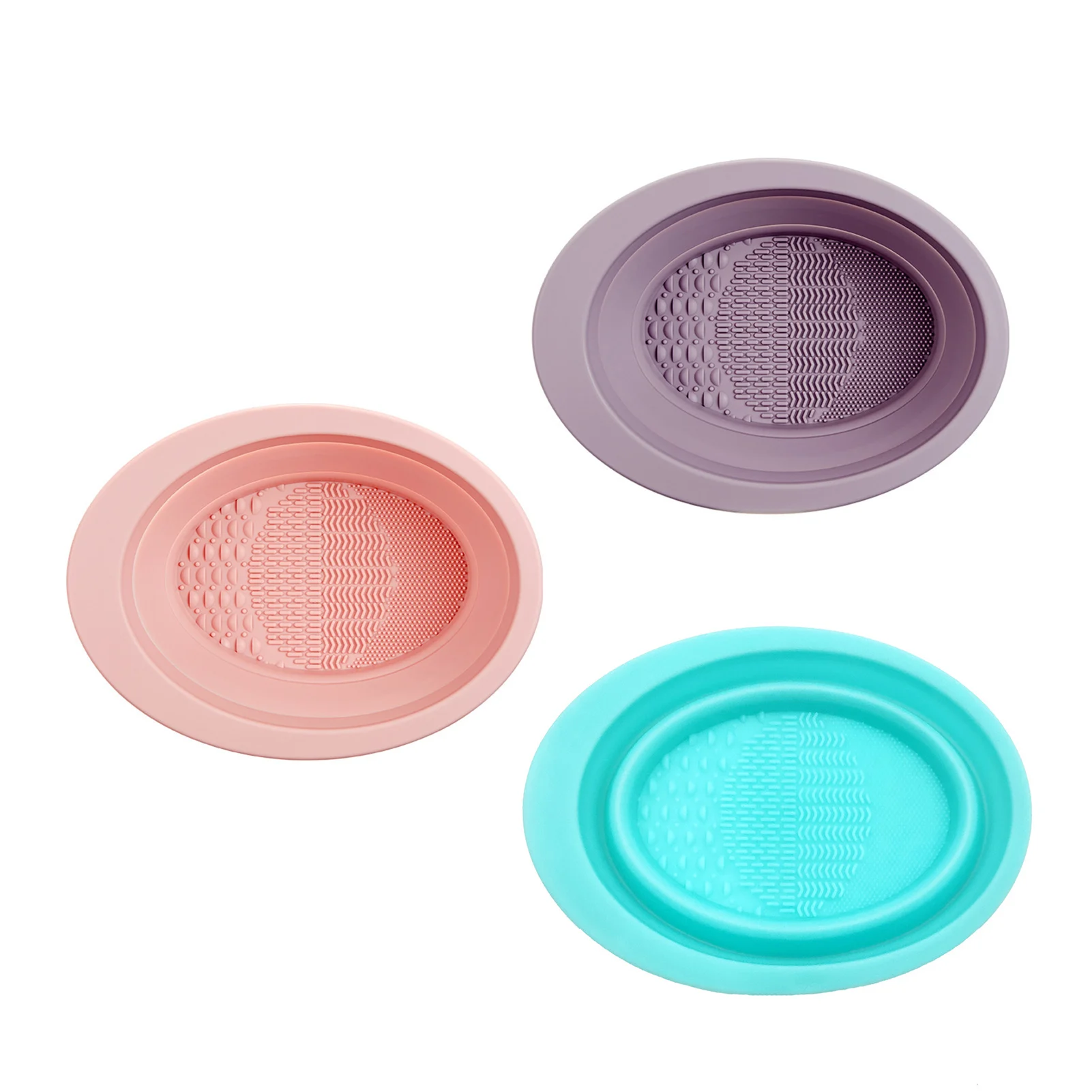 Cosmetic Brush Cleaner Bowl Silicone Makeup Cleaning Brush Scrubber Mat for Cleaning Makeup Sponges Brushes