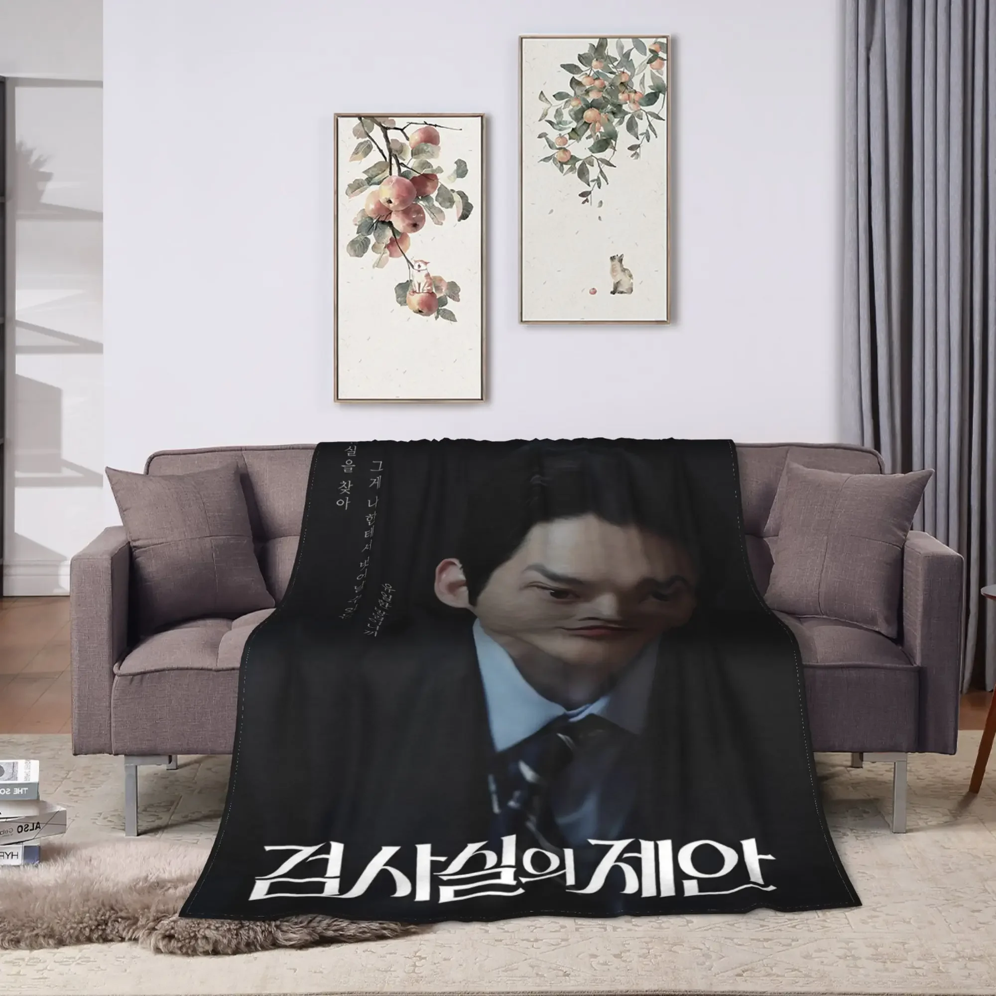 Korean Drama Couple Photo Throw Blanket Cozy Aesthetic Gift for Fans of Intense Romance