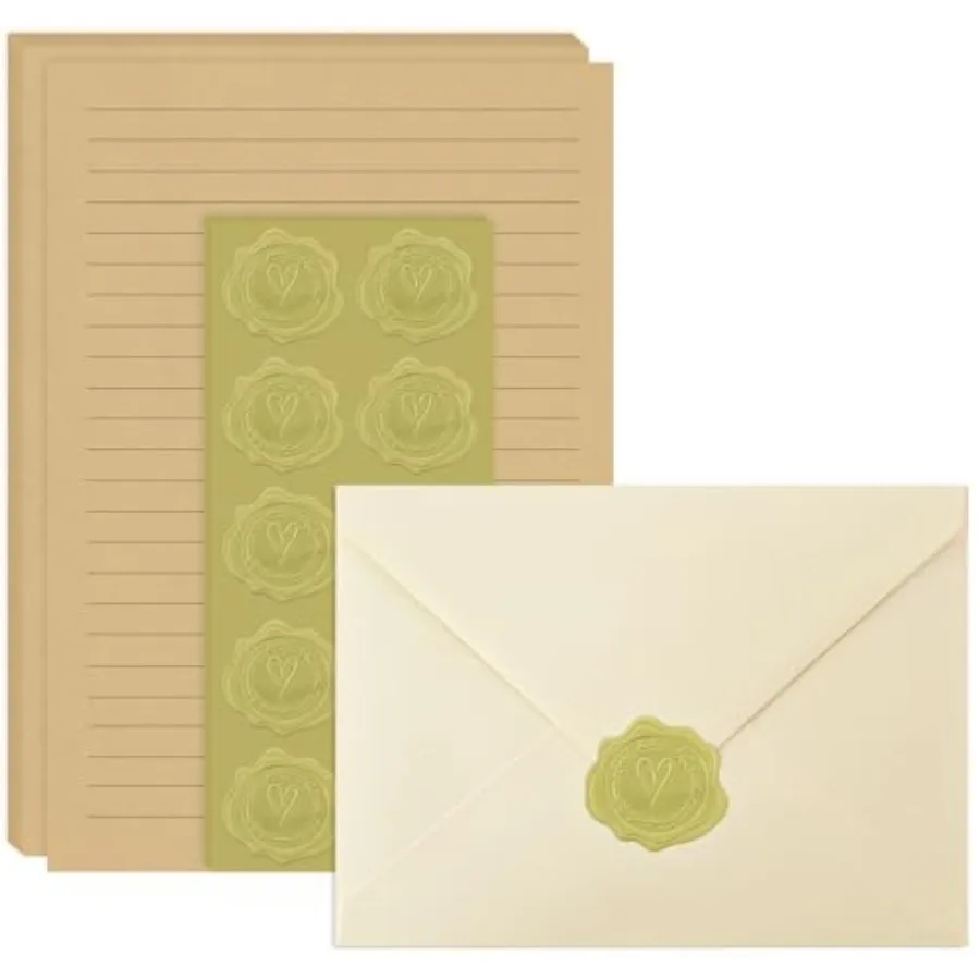 

Stationery Set, Premium Velvet-Touch envelopes 4x6 Envelopes 14 PCS with 28 PCS Stationery Paper, Unique Design Colors for Love