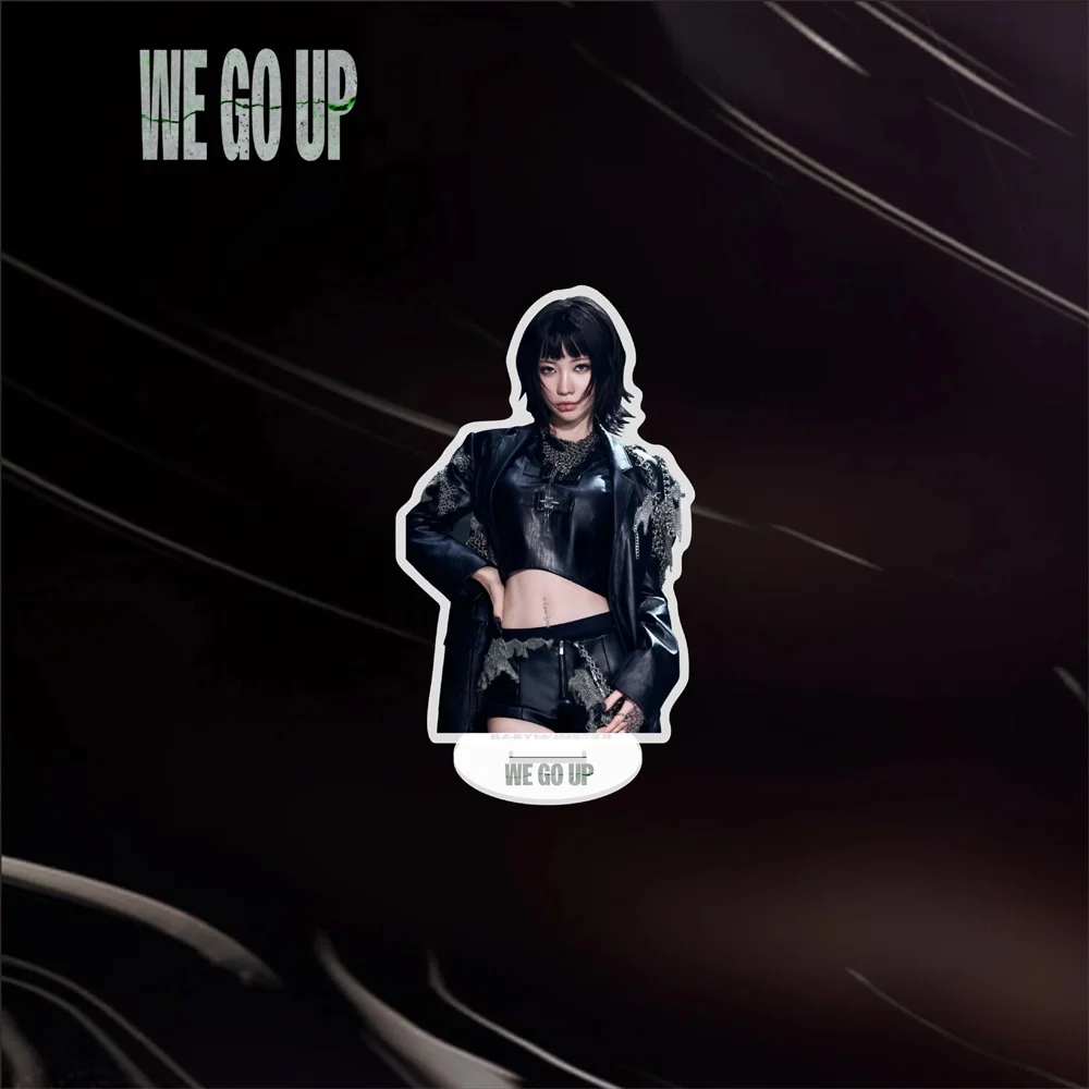 ألبوم KPOP BABYMONSTER الجديد WE GO UP حامل الشكل ASA AHYEON PHARITA RORA RUKA CHIQUITA لوح قائم مزدوج الجانب ديكور مكتبي