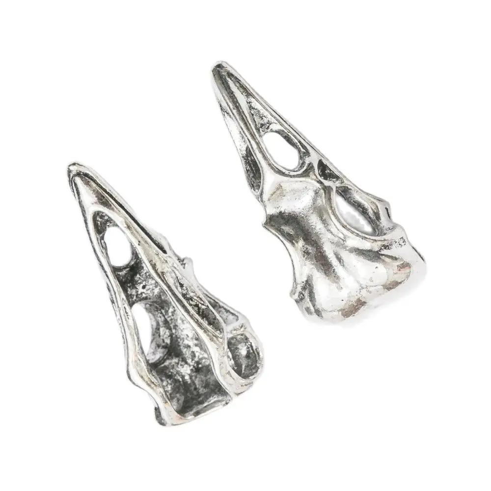 5 Pieces/Lot Gothic Punk Pendant DIY Handmade Jewelry Alloy 3D Hollow Skull Bird Head Jewelry Accessories Charms For Jewelry Mak