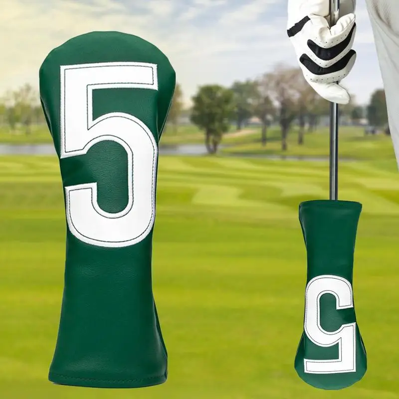 Golf Club Head Cover PU Leather Waterproof Anti-Scratch Golf Headcovers With White Number Golf HeadCovers Set Golf Accessories