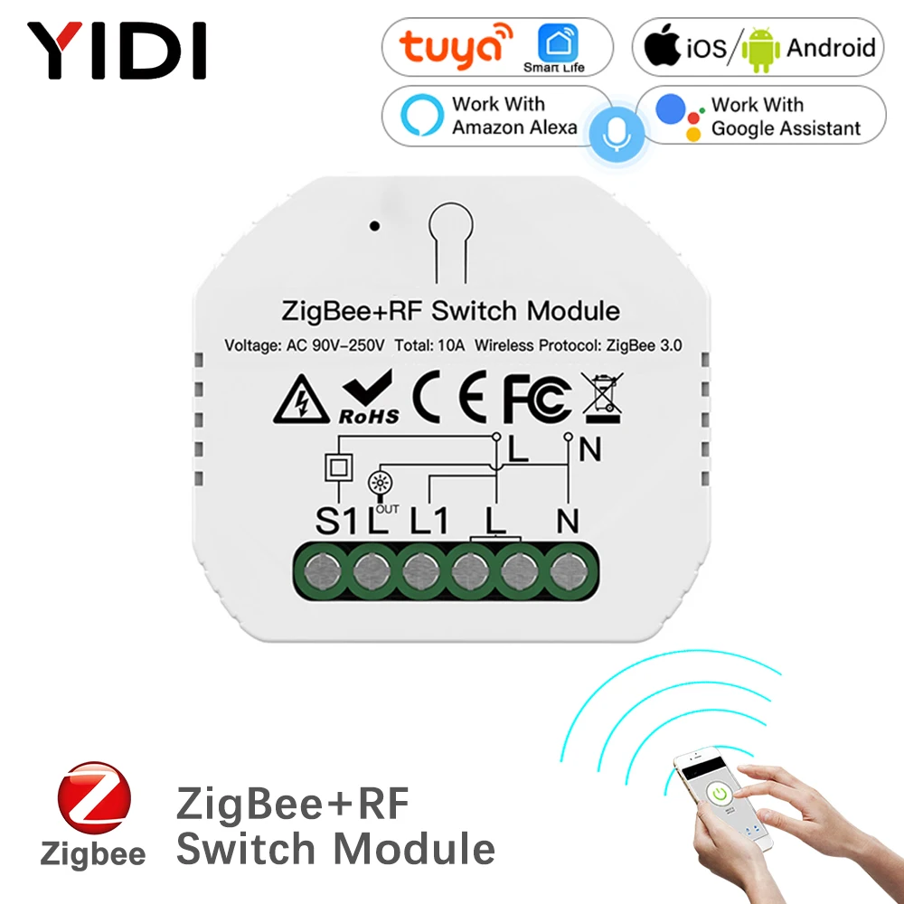 ZigBee 3.0 Smart Light Switch Module Smart Life/Tuya Wireless Remote Control, Work with Alexa Google Home for Voice Control