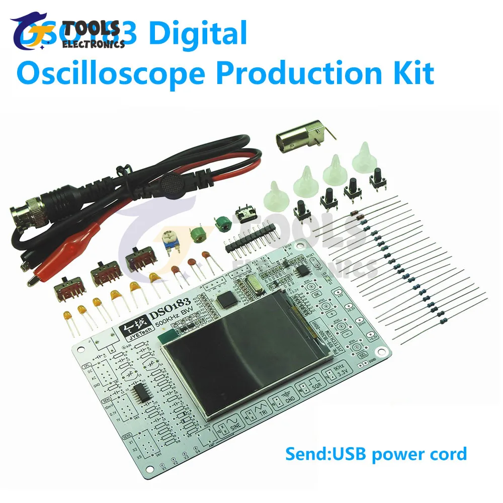 DC 5V DSO183 デジタルオシロスコープ DIY キット 0-500KHz TypeC