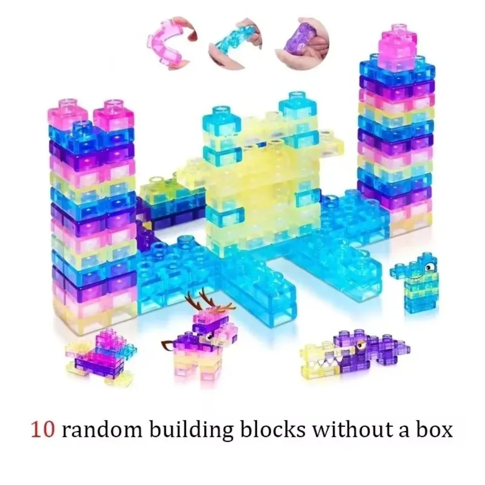 Soft Jelly Jelly Building Blocks Flexible Stackable Squishy Building Blocks Rubber Twistable Soft Jelly Blocks Party Playroom