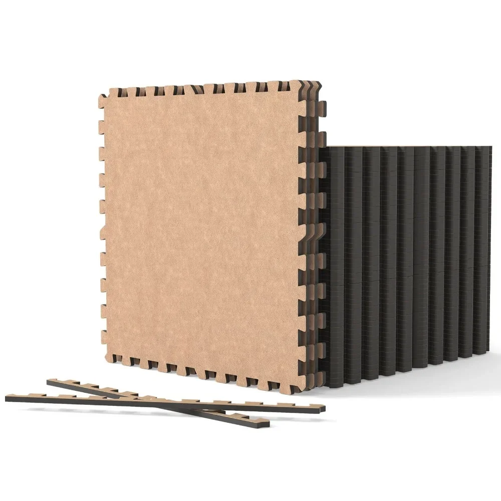 50 عبوة - 200 قدم مربع. بلاط الأرضيات الرغوية المتشابكة مع حدود الحواف