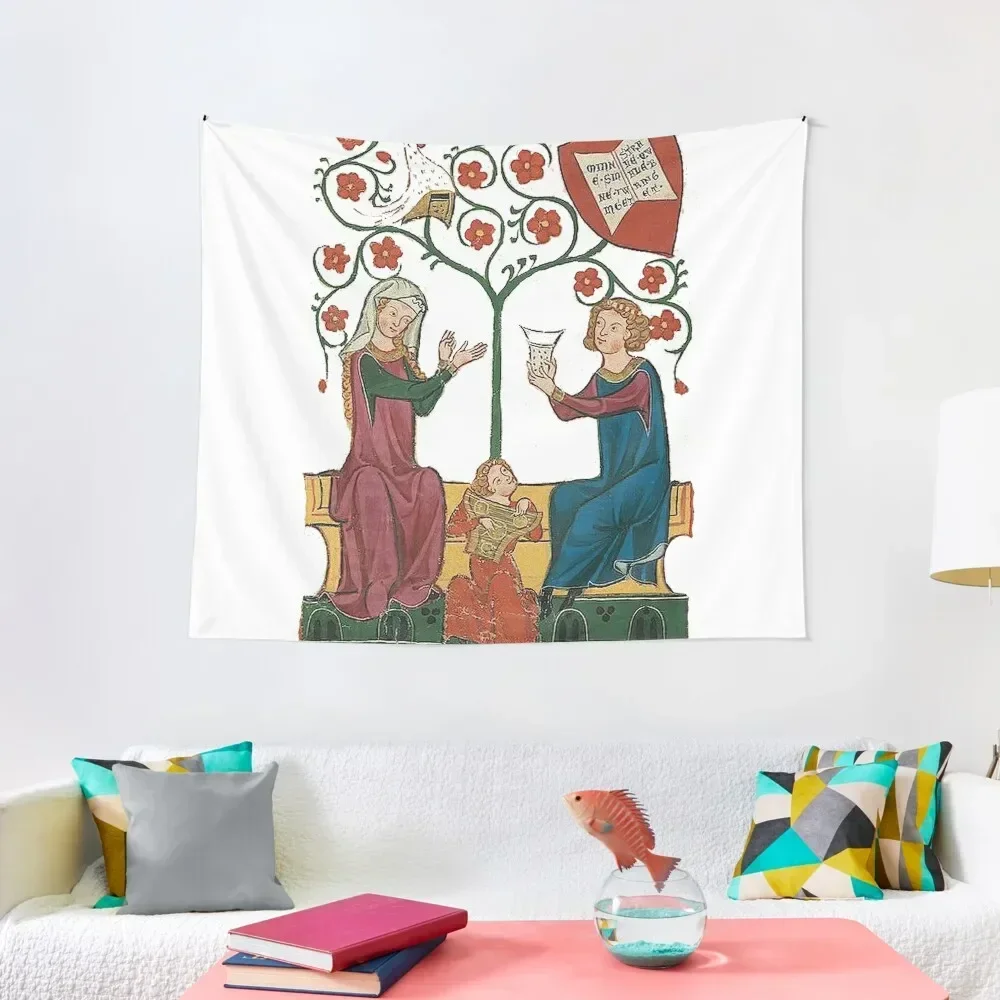 

Medieval Love poem Tapestry Custom Room Decoration Korean Style Kawaii Room Decor Tapestry