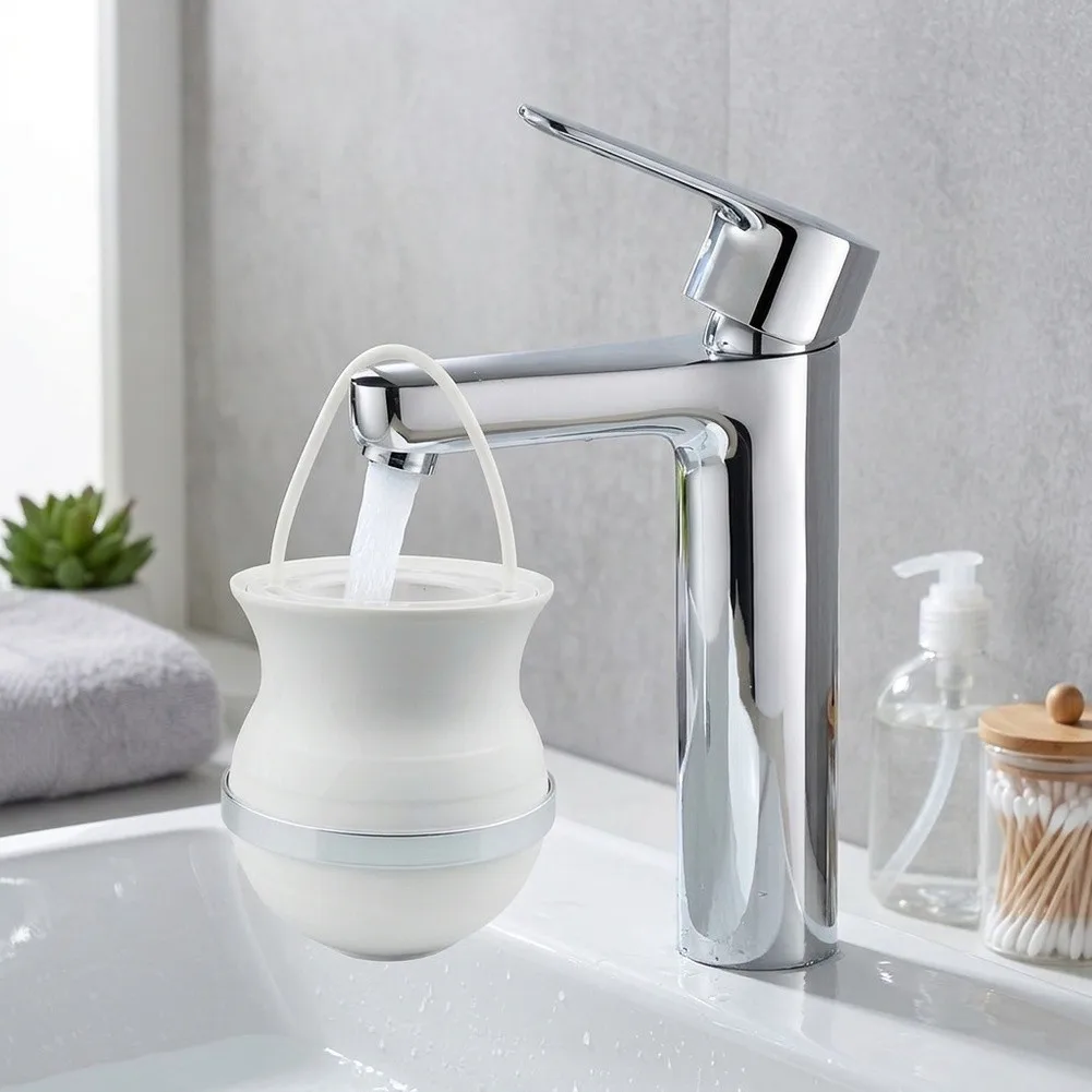 Compact Faucet Water Filter for Home For Bathroom Bathtub and Kitchen Sink 7-Stage Purification 11.4 x 20.5 cm