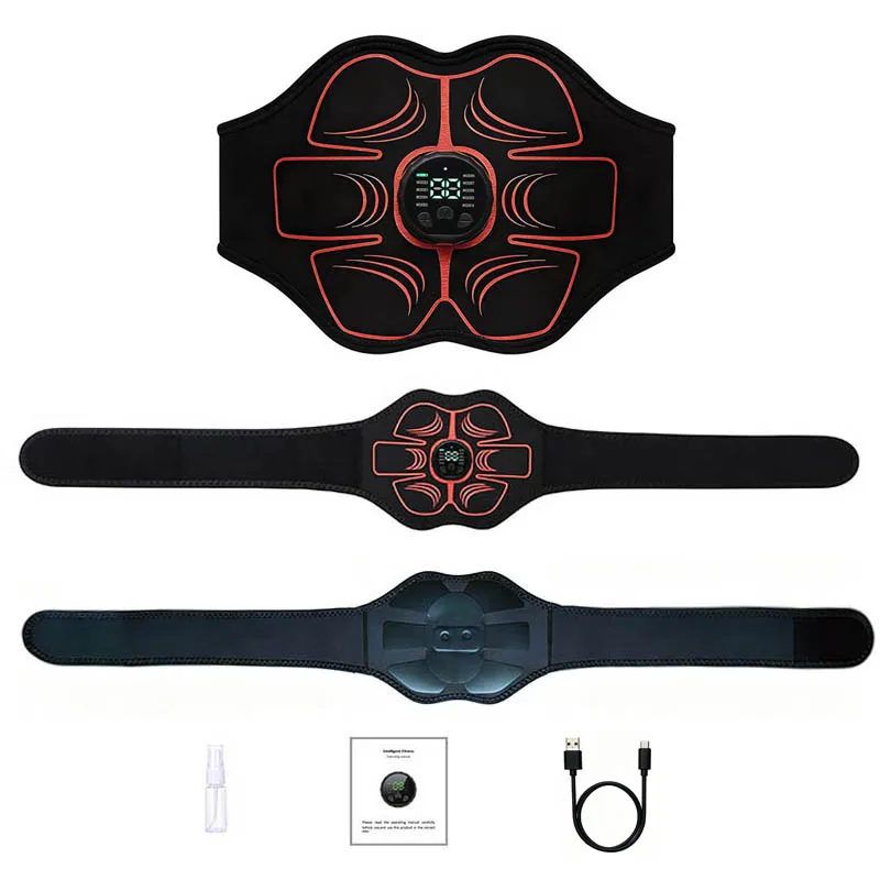 Abs Trainer Abdominal Toning Belt Smart Muscle Toner Abs Trainer USB Recharge Body Massage Home Fitness Belts