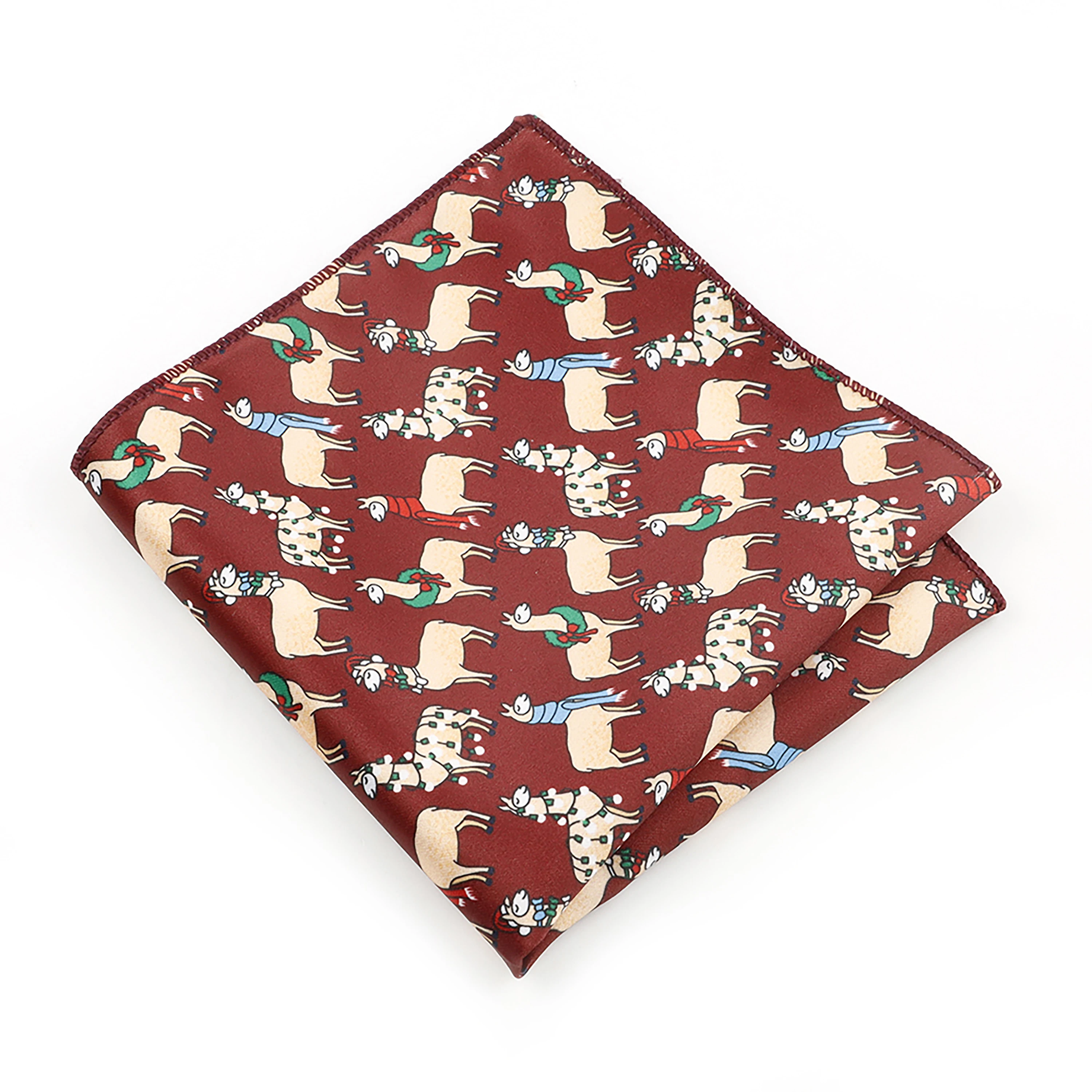9 قطعة منديل عيد الميلاد للرجال الحرير اللمس البوليستر لينة أحمر أخضر أزرق الأيائل شجرة عيد الميلاد سانتا ندفة الثلج جيب مربع #3