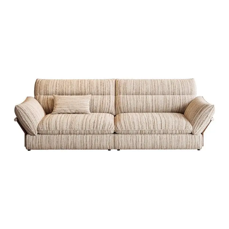 

Removable and washable cotton and linen size apartment living room straight row leather fabric sofa