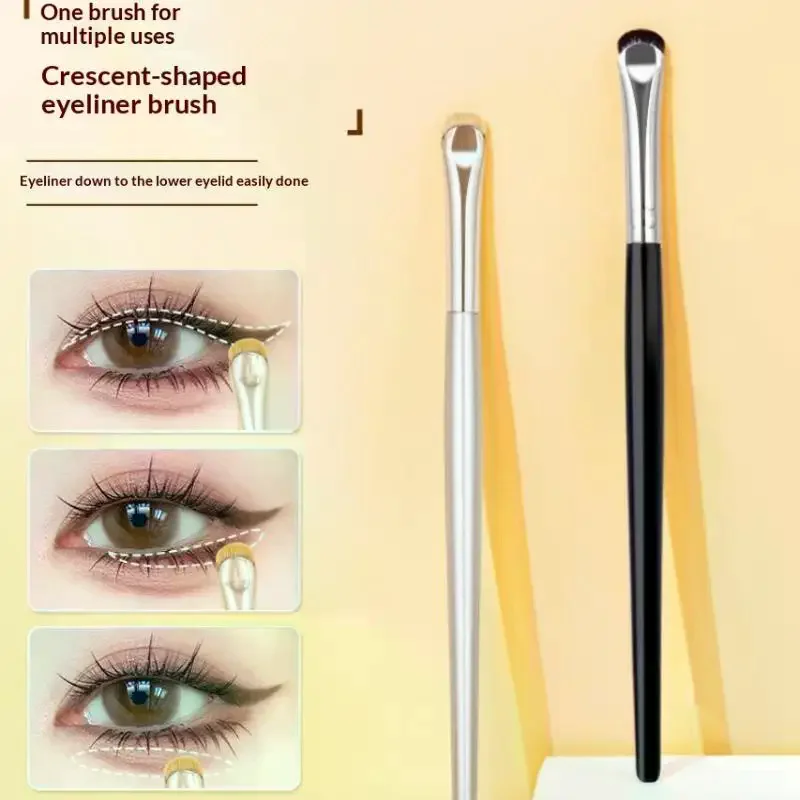 2Pcs Curved Eyeliner Makeup Brushes Eye Makeup Smudge Tools Precision Soft Eyeshadow Brush Thin Small Eye Cosmetic Tools