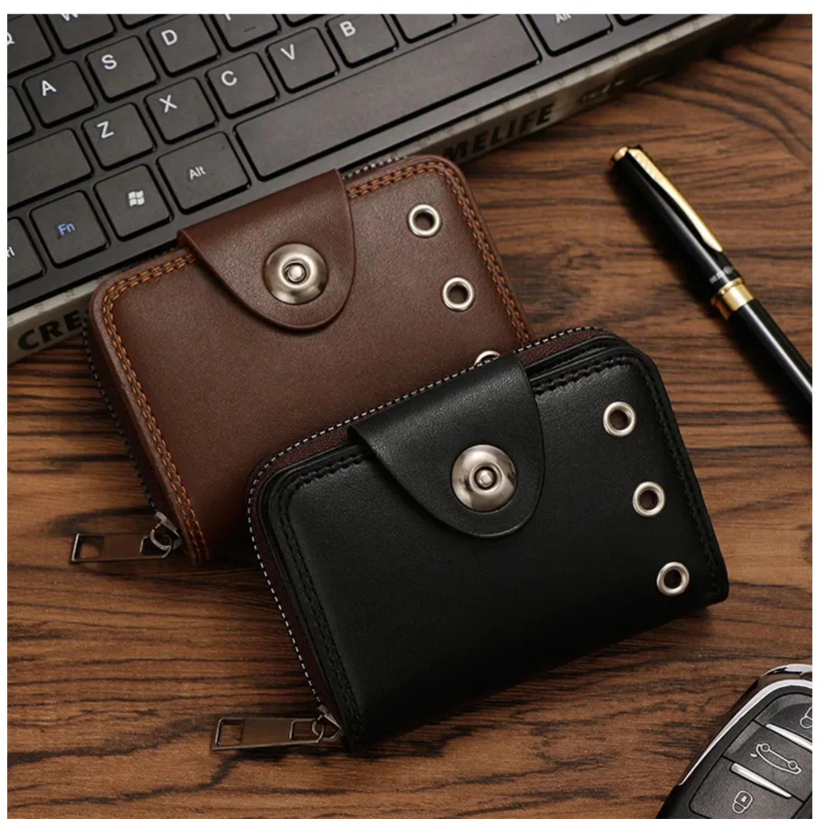 남성용 짧은 지갑 대용량 내구성 포켓 지갑 현금 클램프 안티 데가우싱 남성용 가죽 지갑 Cartera Hombre Carteras