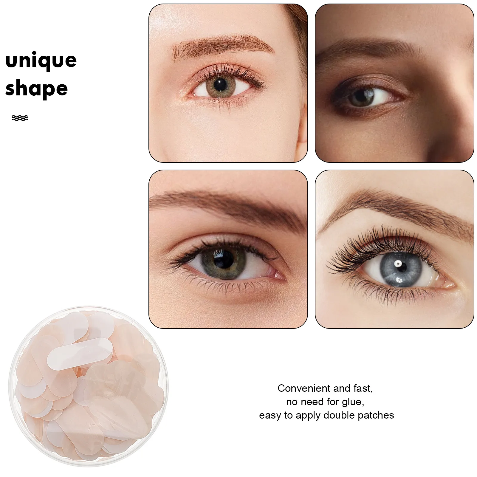 2 Boxen doppeltes Augenlidband, unsichtbares klebriges Augendeckelband, bequeme, selbstklebende Deckel-Lifting-Behandlung für Augenlid mit Kapuze