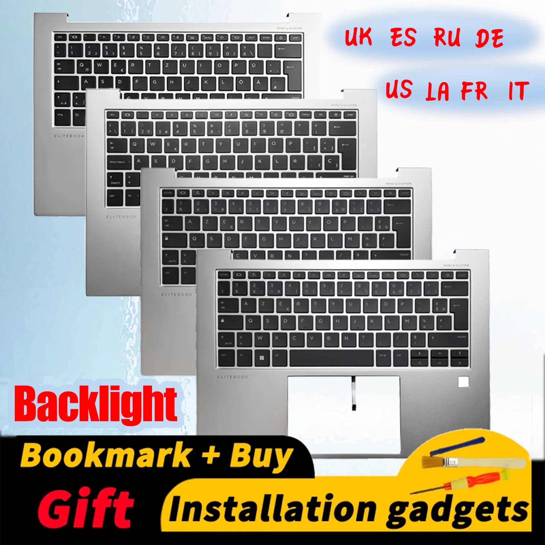 

Клавиатура с подсветкой для HP EliteBook 845 840 G9 G10 G11 Zbook Firefly 14 G9 G10 (C-крышка, раскладка DE, ES, FR, IT, LA, RU, UK, US)