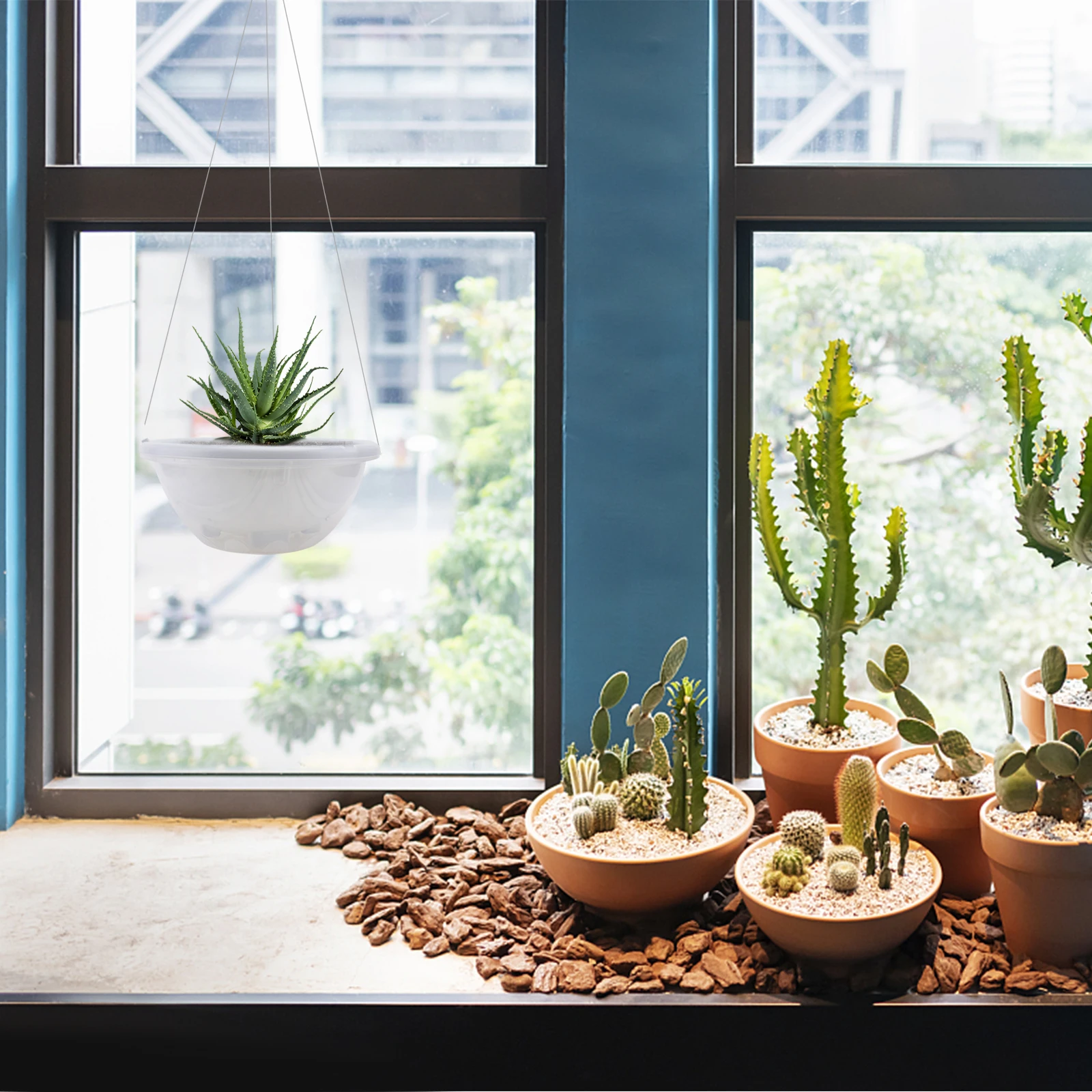 

5pcs Hanging Flowerpots Rotting-Proof Balcony Flowerpot Gardening Supplies Lightweight Planting Container For Indoor Outdoor