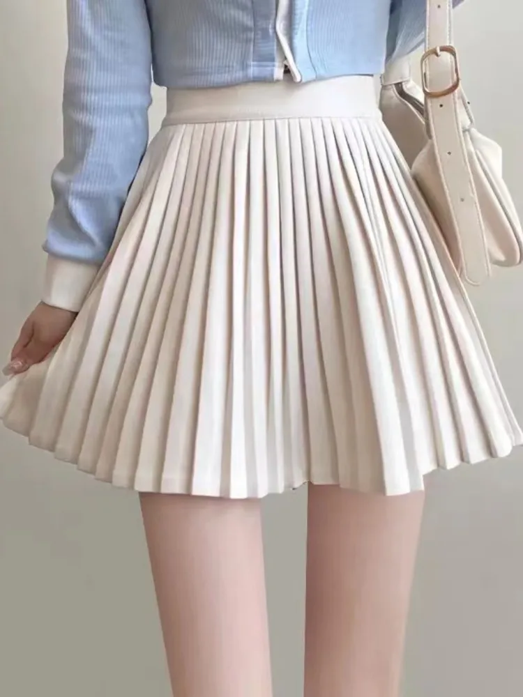 

Весенняя новая шикарная утягивающая универсальная шерстяная клетчатая юбка, женская юбка трапециевидной формы с высокой талией, противолегкая прогулочная юбка