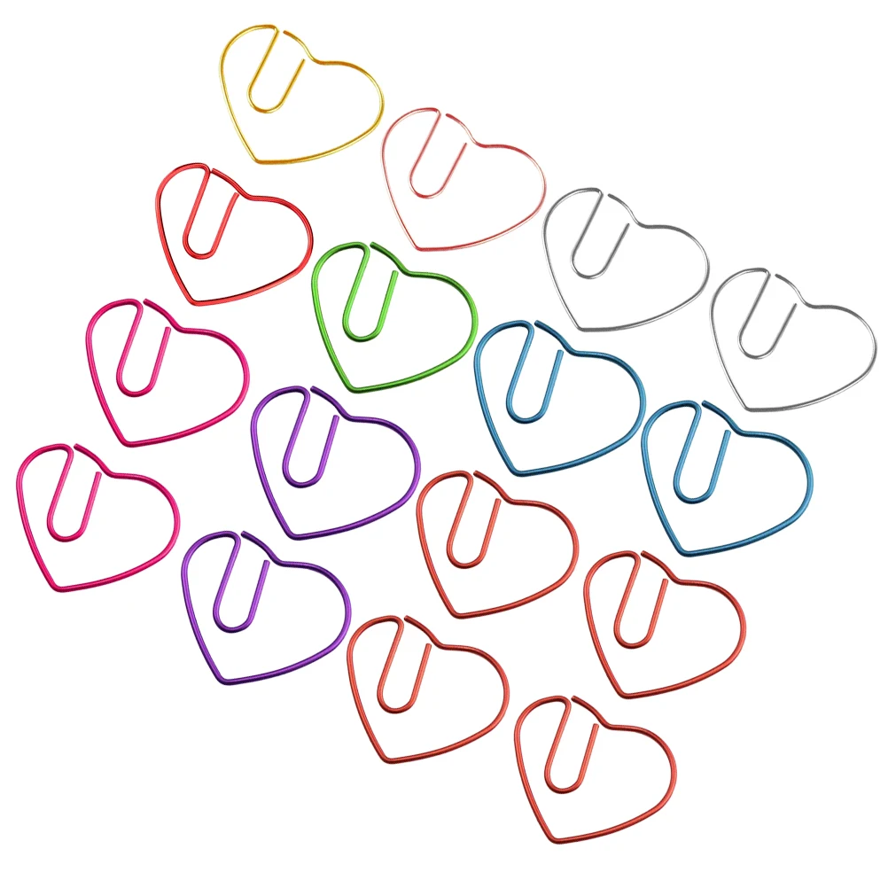

30Pcs Colorful Heart Shaped Paper Clips Creative Metal Bookmark for Notes Photos Organization Drop Design Stationery Supplies
