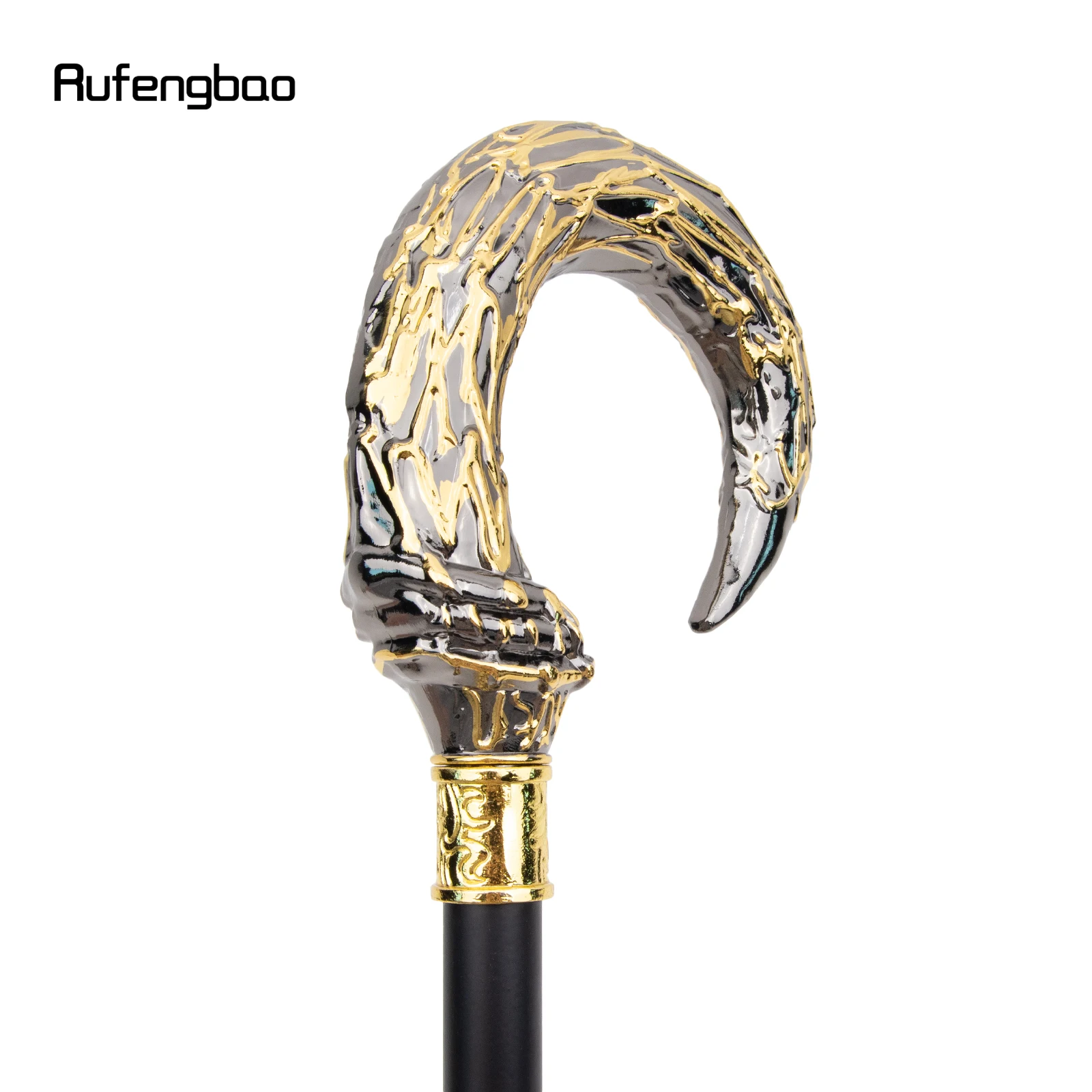 Golden Black U Steampunk Walking Cane Fashion Walking Stick Gentleman Luxury Crosier Knob Walking Stick 92cm