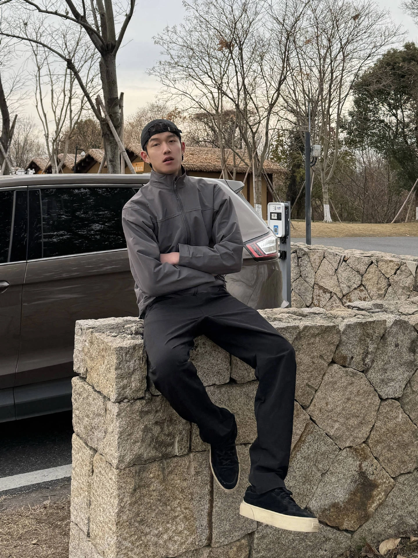 

American Sle Loose Fit Men's Fitn Jaet Spring Autumn Soft ell Coat Stand Collar Bird Home Polyester Fiber Long Sve