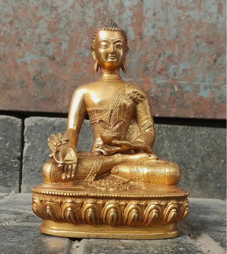 

Antiques bronze Buddha Statue Buddhism Kwan-yin Vintage bhagavan Bhaisajya