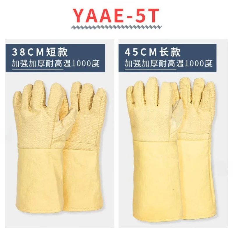 For 1000 Degree YAAE-5T High Temperature Resistant Gloves, Thickened Heat Insulation Industrial Accessories