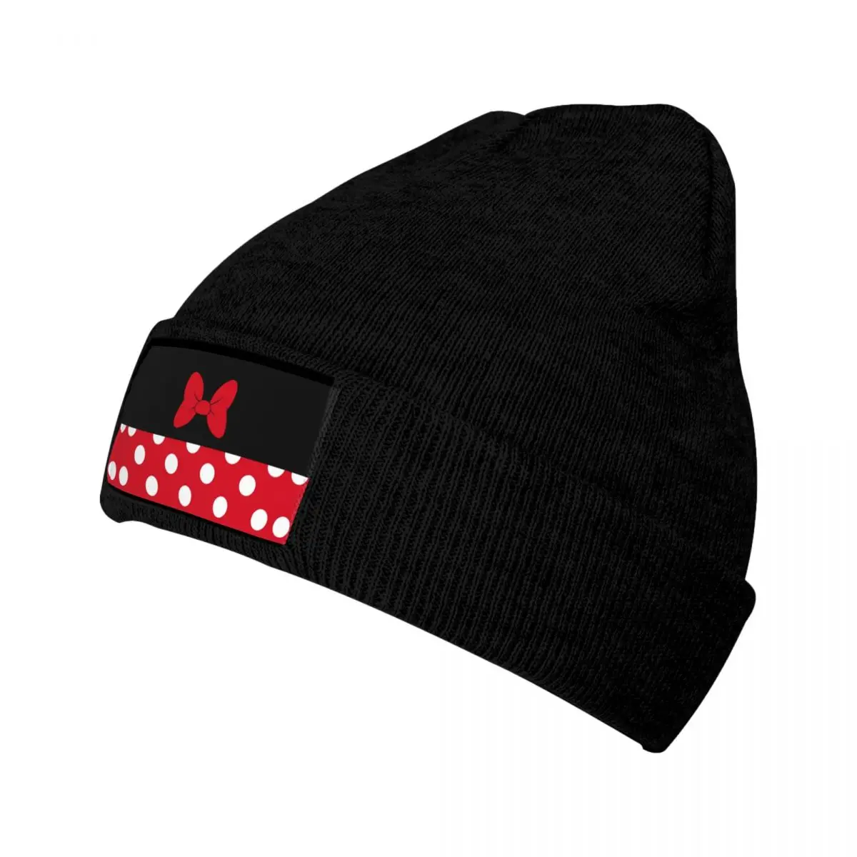 Custom Minnie Mouse Cartoon Polkadot Anime Beanie Cap Unisex Winter Warm Bonnet Femme Knitted Hats Ski Skullies Beanies Cap